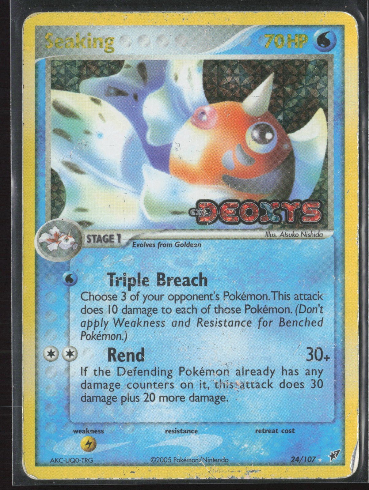 Pokemon Card - Seaking Deoxys 24/107 Reverse Holo Stamped