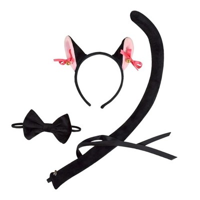 Kinder Katzenohren, Fliege und Schwanz Set Cosplay