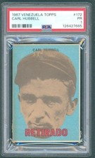 1967 Topps Venezuela Retirado #172 Carl Hubbell PSA 1 POOR