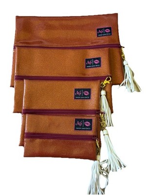 Makeup Junkie Bags Copper Glitter - Complete 4 piece Set (mini,small, med & lg)