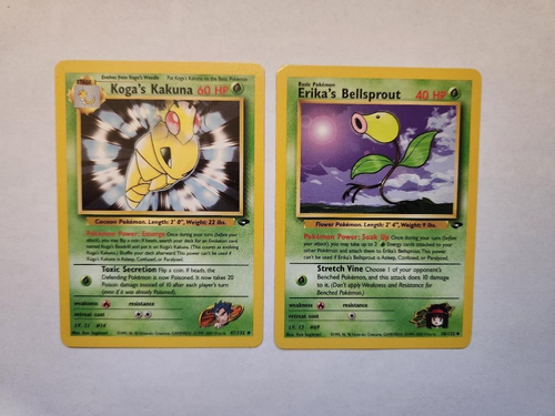 Pokemon Sfida Palestra KOGA'S KAKUNA 47/132 - QUASI NUOVO / Erika's Bellsprout 38/132 LP - Foto 2 di 6