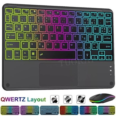 Touchpad Beleuchtete Tastatur Maus für Xiaomi Mi Pad 8 7 6 5 Pro Redmi Pad 2 11''