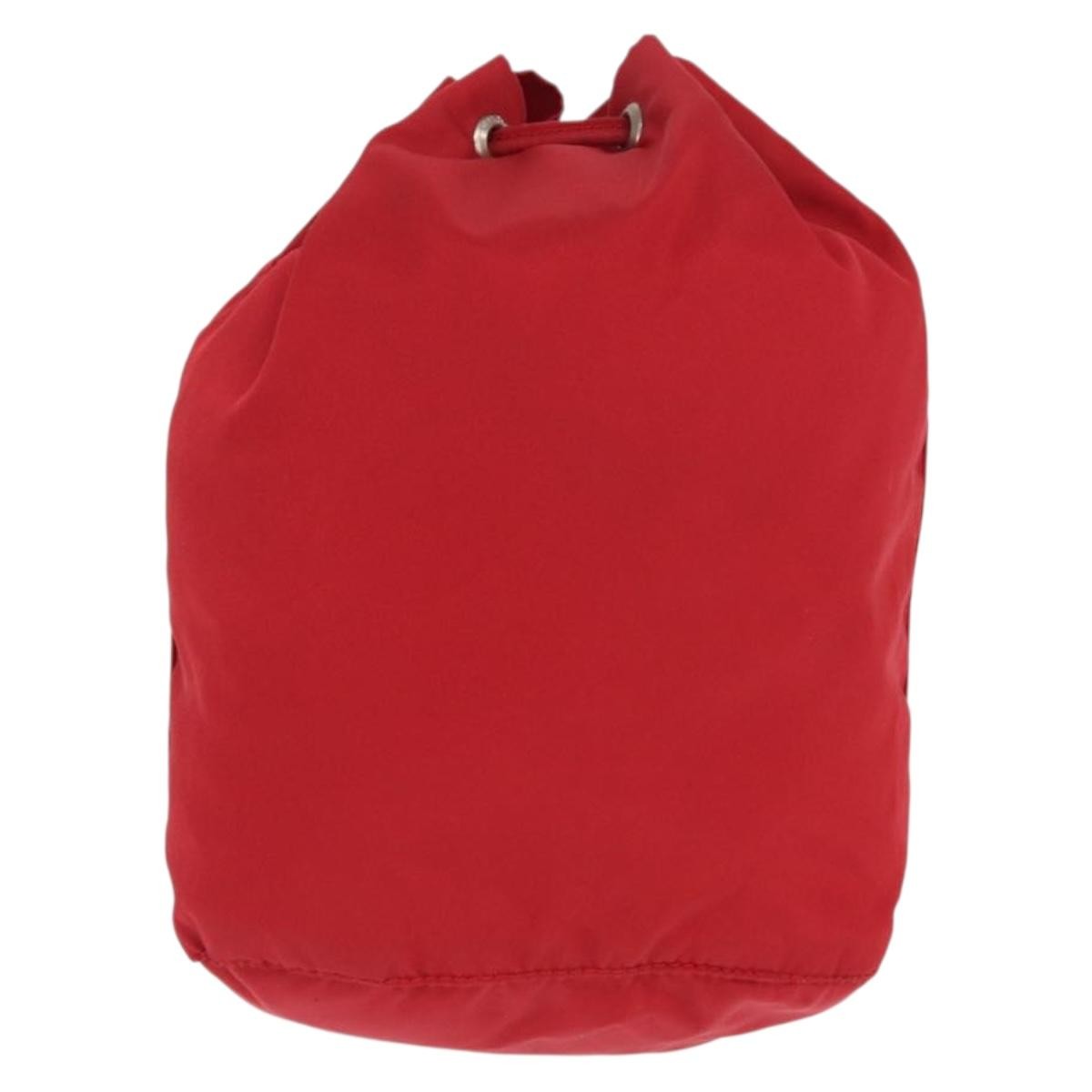 PRADA Drawstring Pouch Nylon Red Auth ka2042 - image 2