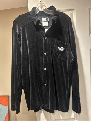 Puma Velour Button Down Size Small Vintage 90s New 