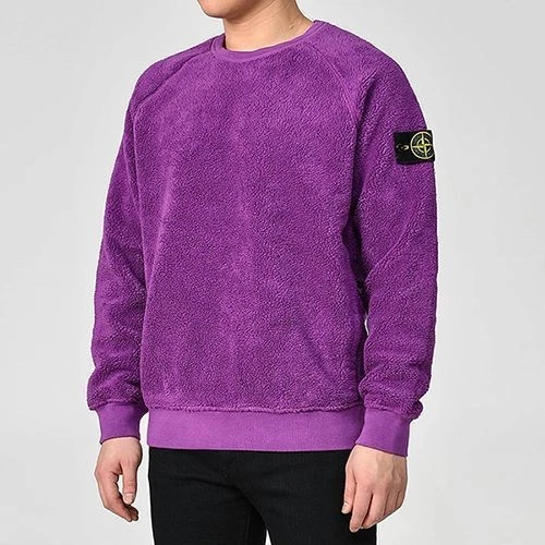 Felpa Stone Island Teddy con toppa stemma 60234 33710905