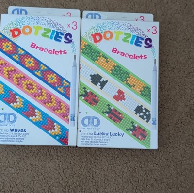 DIAMOND DOTZ Dotzies Bracelets Waves & Lucky Lucky Designs Set of 3 Each