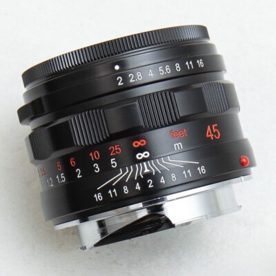 Funleader Contax G45 F2 lens black paint chrome converted For