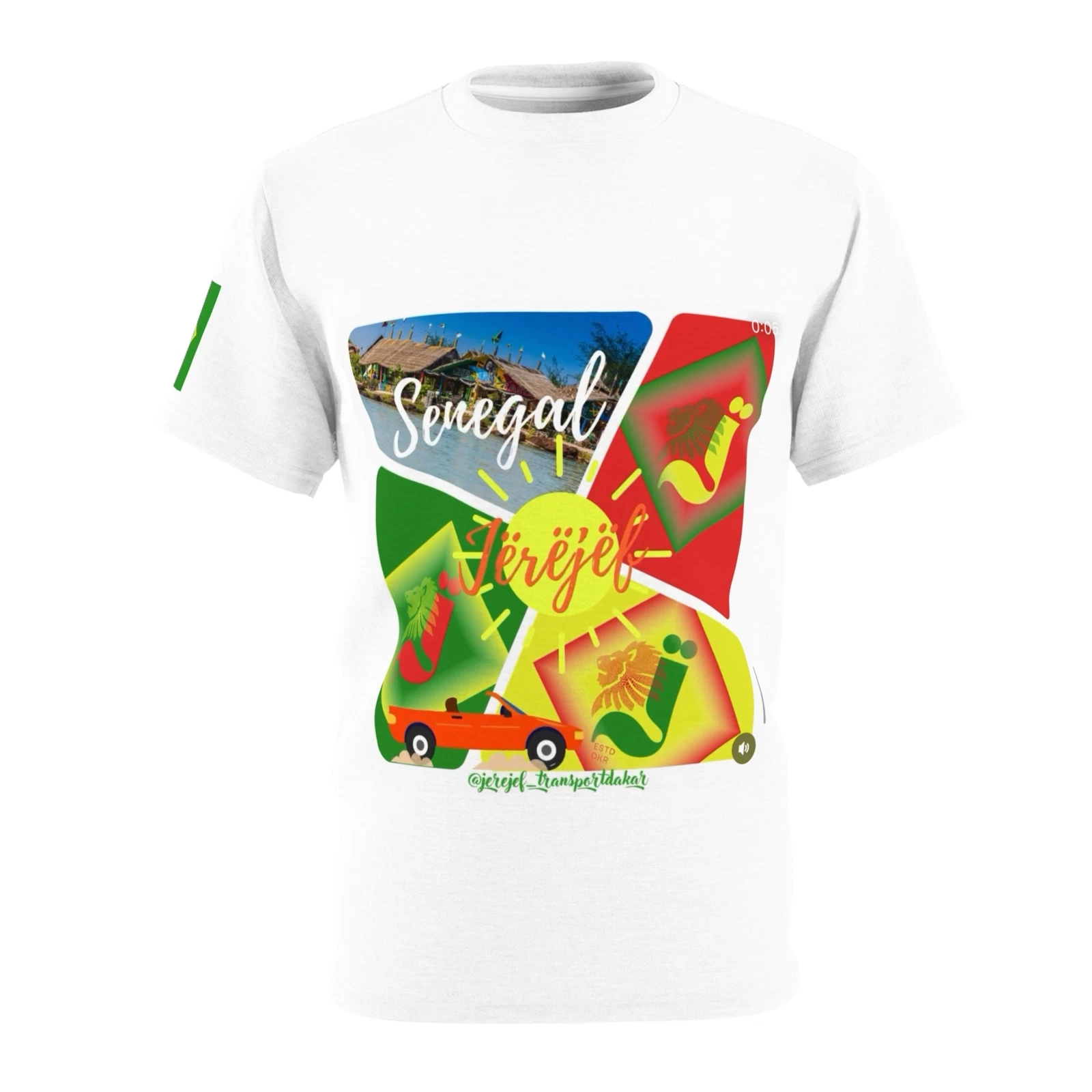 Unisex Cut & Sew Tee (AOP) - Sénégal Africa Jërëjëf