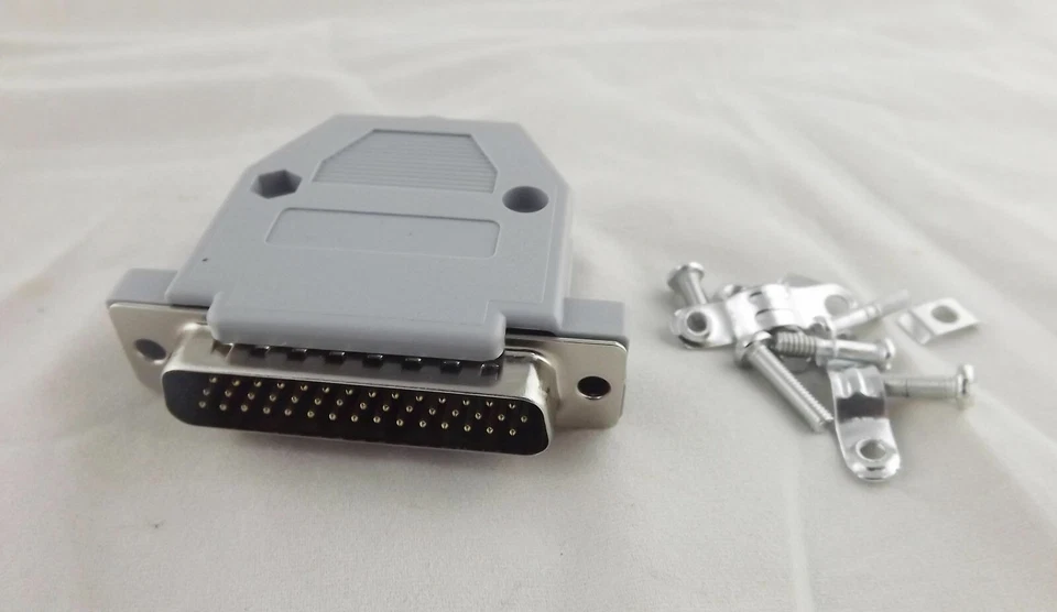 10pcs  Connector Grey Plastic Hood Cover Backshell DB44 Male 44 Pin 3 Rows D-SUB - Image 2 of 4