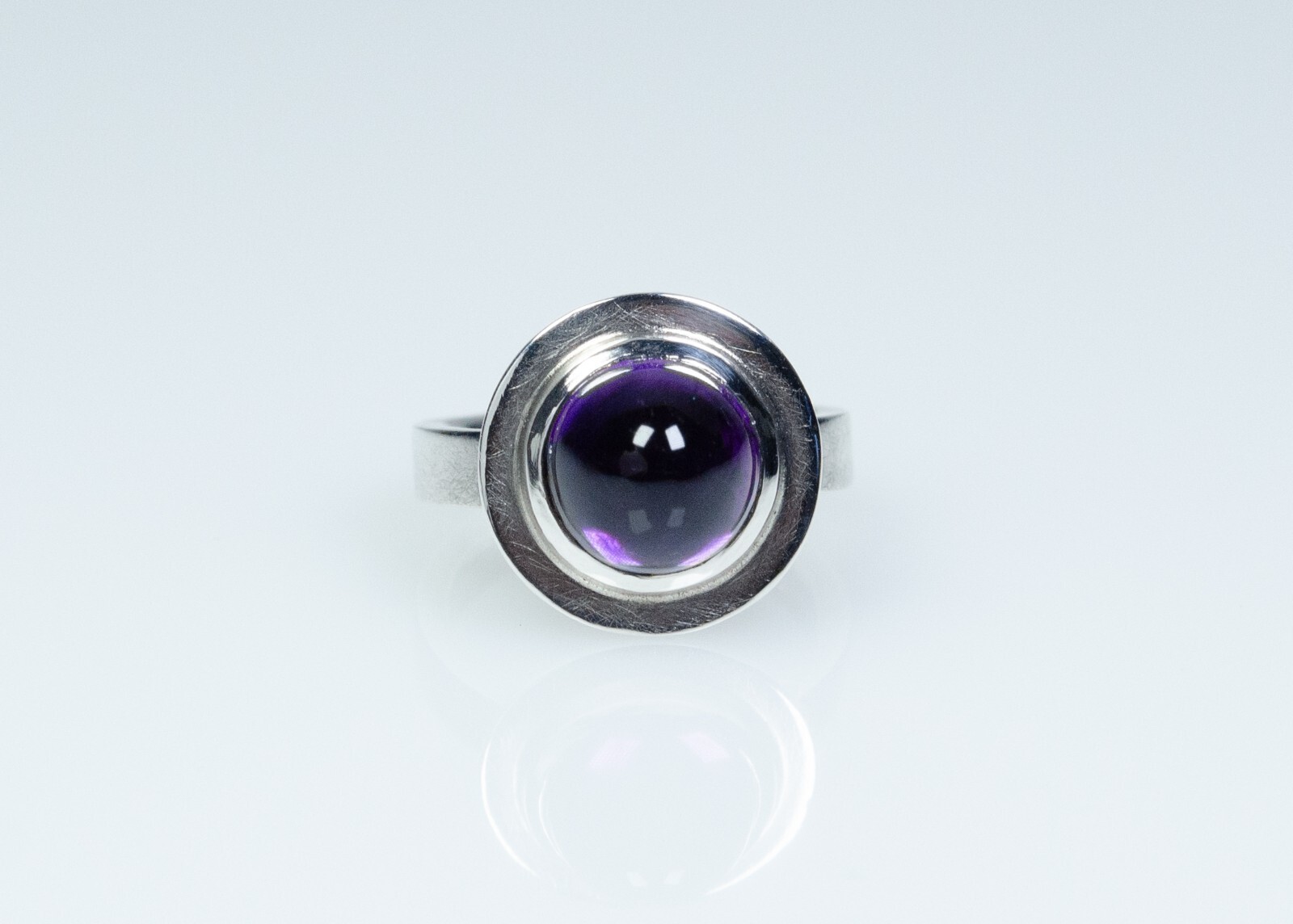 925 Silver - Vintage Solid Ring - Amethyst - Hand… - image 3