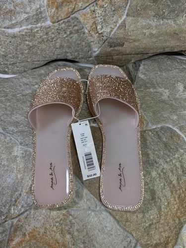 Anna & Ava Flat Sandals Women Sz 7 Pink glitter - Picture 6 of 11