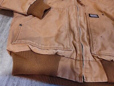 Big Smith Canvas Workwear Jacket Mens L Brown Canvas Zip Up