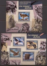 STA019 Central African Rep 2014 MNH 2 Sheets High CV Fauna Birds of prey