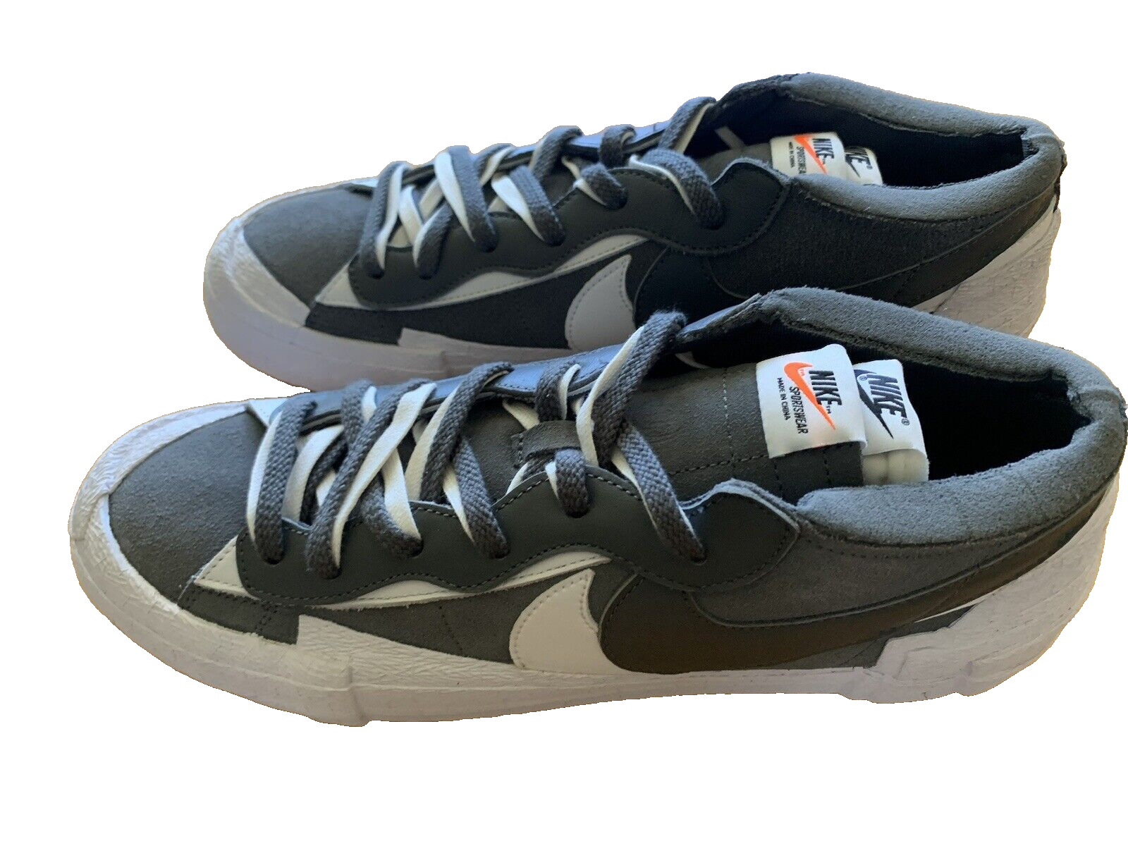 SACAI X NIKE Taglia 14 Blazer Nike sacai x basso nero brevettato DD1877 002 NUOVO!!!