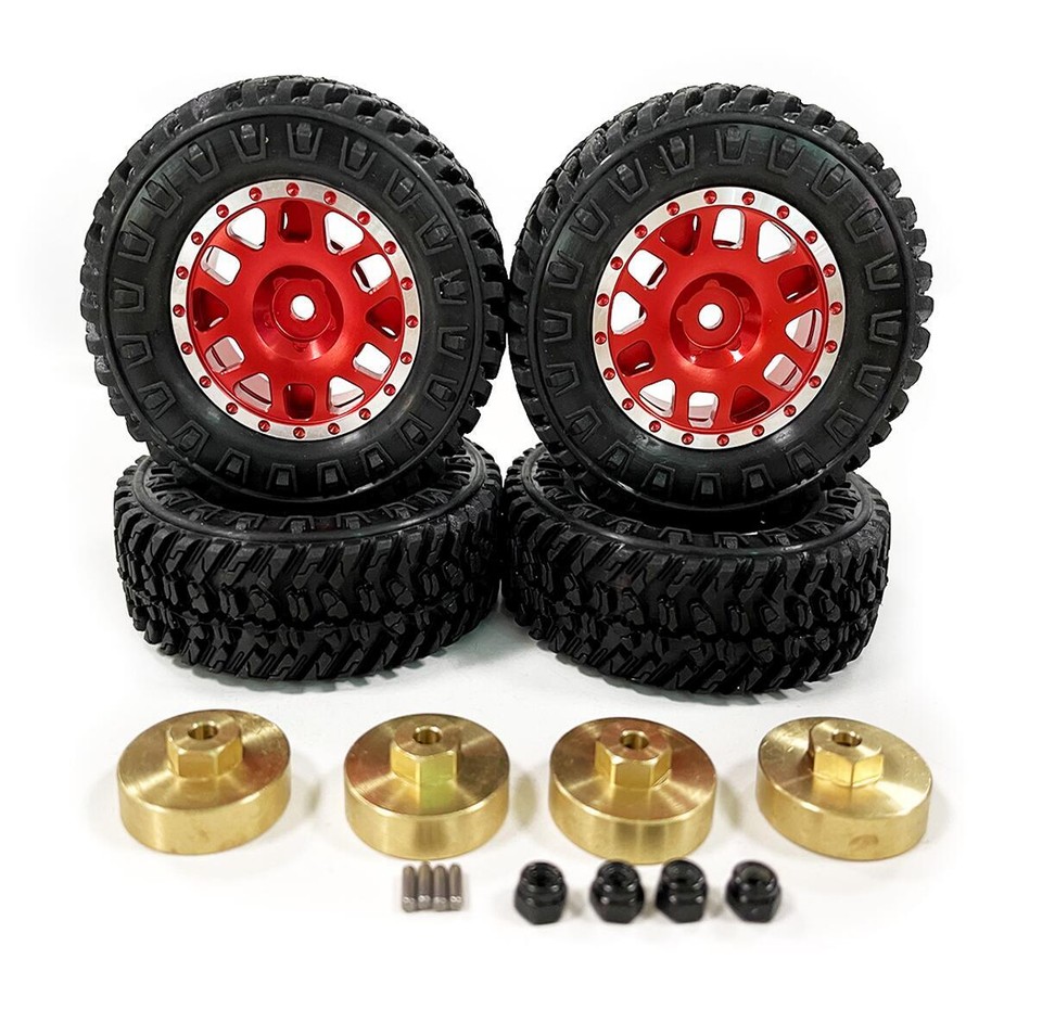 4 Adaptateurs Hexagonaux En Laiton Pour Poids De Roue Axial SCX24 1/24 - Voiture RC