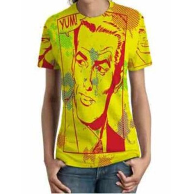 New Women's T-Shirt Pop Art Boy Tshirt Polyester Fullprint Size S to 3XL