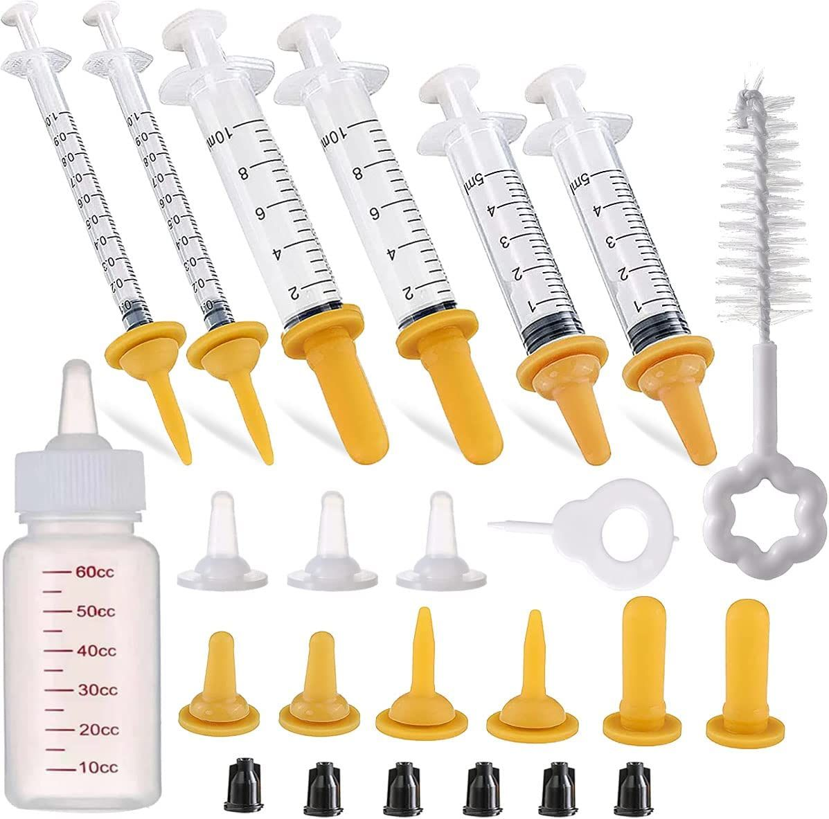 Puppy Syringe Feeders Nursing Bottle Nipple For Pet Puppy Kitten Feeding Kit