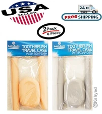 Travel Set Soap Dish Toothbrush Holder Container Bathroom Organizer (2 Pack)-New