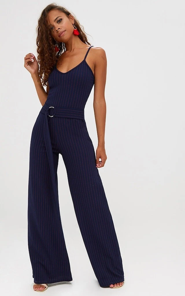 Pretty little thing store navy jumpsuit