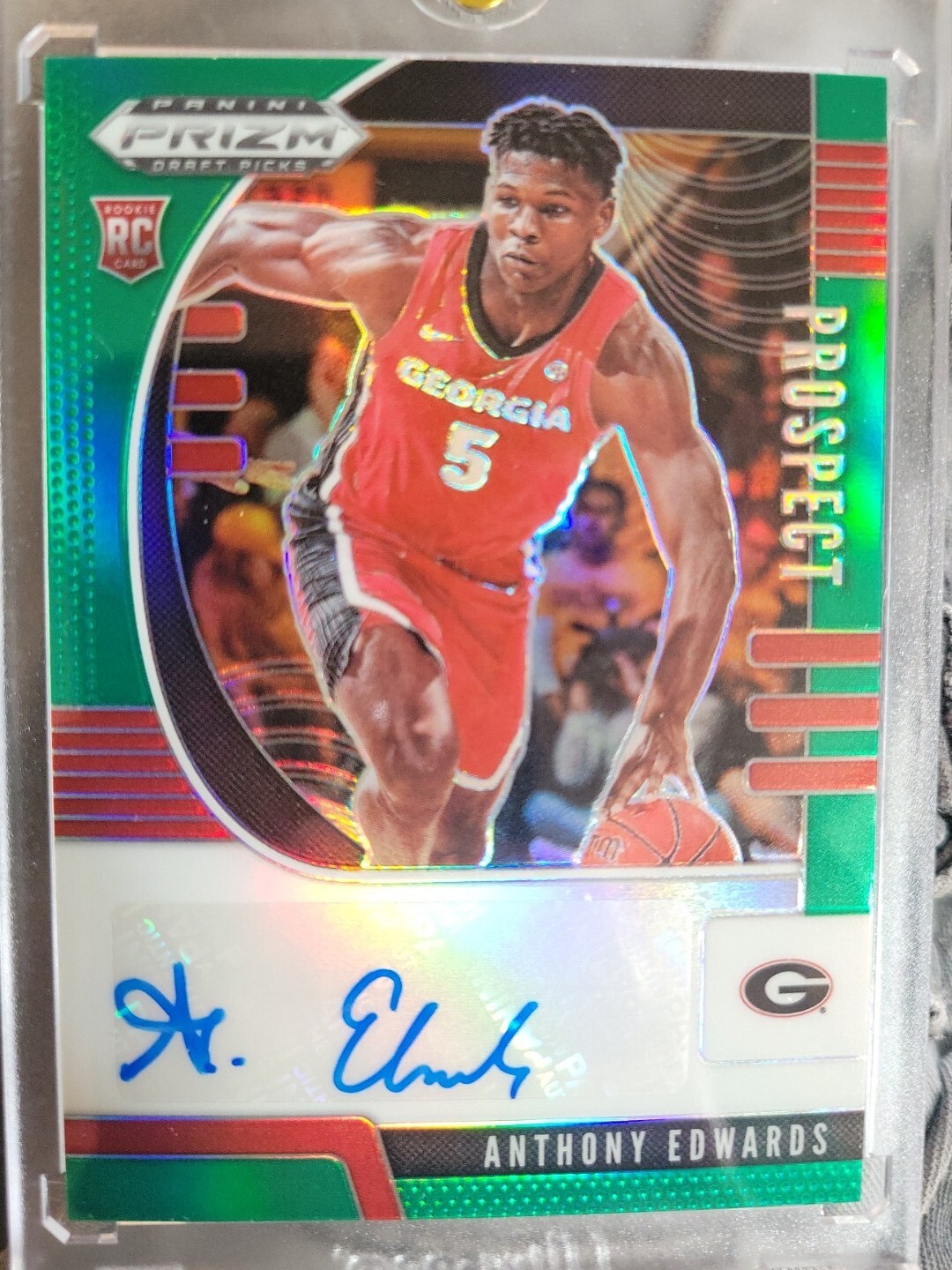 2020 Panini Prizm Draft Picks ANTHONY EDWARDS Rookie Prospect Auto Green Prizm