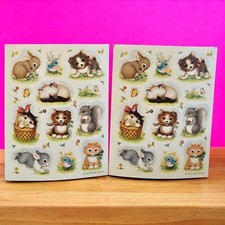 1990 Hallmark Stickers Adorable Critters Bunnies Birds Squirrel Kittens Puppies