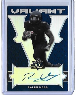 2018 Leaf Valiant RALPH WEBB Navy Prismatic Auto RC 17/25 Patriots
