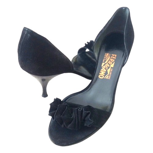 Salvatore Ferragamo Kalie Gal QT Denim Logo Sandal SZ 9.5 C  display picture 3
