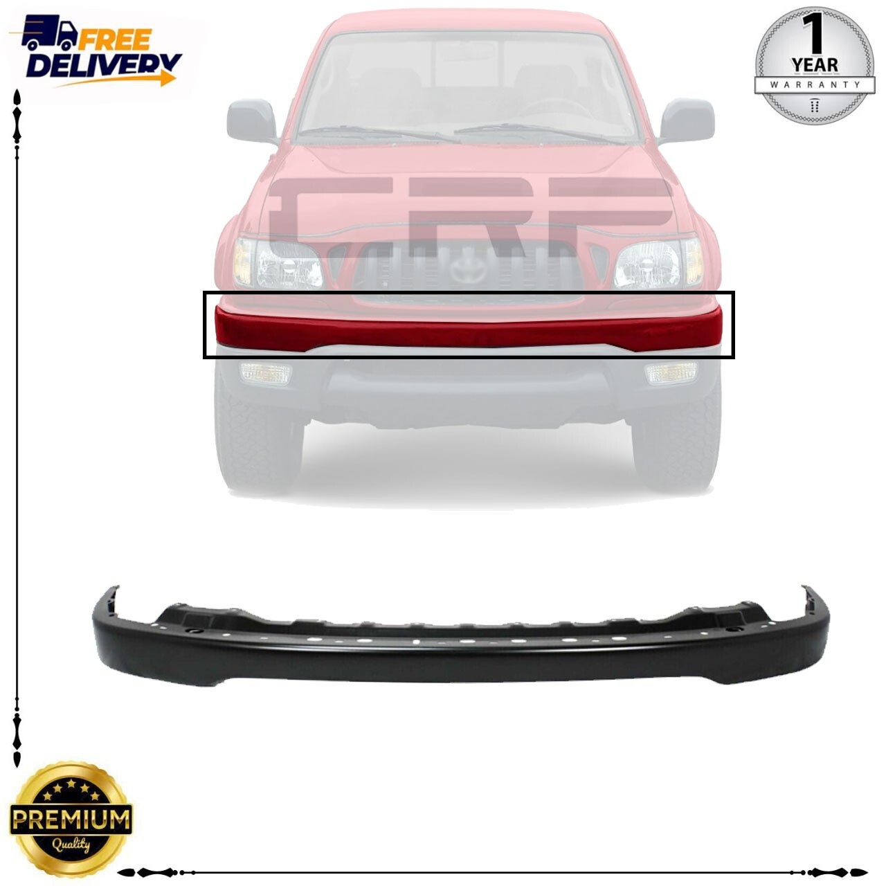 Front Bumper Paintable For 2001-2004 Toyota Tacoma TO1002176