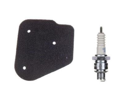 Luftfilter + Zündkerze BR8HS Set für BENELLI 491 K2, BETA KTM Ark Eikon 50 2T