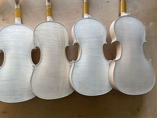 4/4 Violin Kits Unfinished white violin one piece flame maple DIY violin, 1pcs