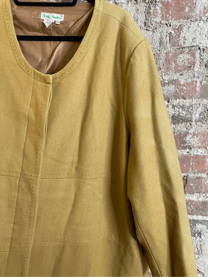 Ulla Popken Vintage Camel Brown Wool Blend Relax Fit Coat Women’s SZ 24/26 - Image 2 of 4