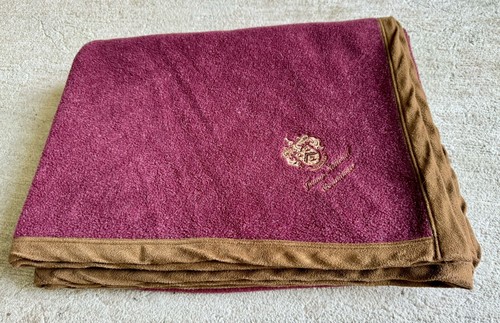 Vtg TRUMP National Bedminster ~ Burgundy Throw Blanket 70"x57" ~ RARE! - Picture 9 of 9