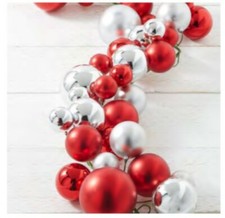 4' RED AND SILVER BALL GARLAND Banister 48" Mantle CHRISTMAS NEW RAZ G4032703