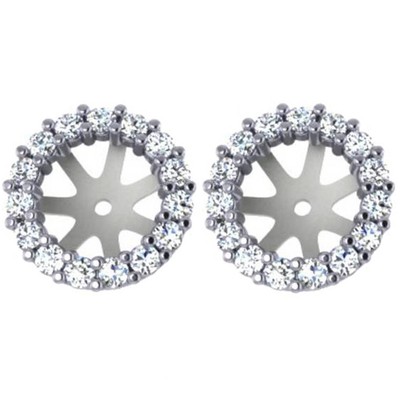 5/8ct  Diamond Earring Studs Halo Jackets 14 Kt (7-7.5mm)