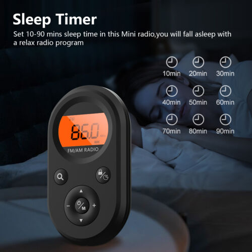 Portable Digital FM AM Radio Stereo Rechargeable w/Earphones for Walking Jogging - Picture 6 of 11