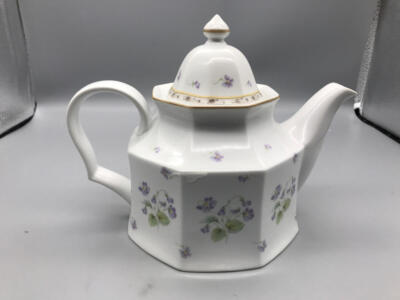 Teapot & Lid in Gracious Pattern Purple Floral Pattern by Christopher ...