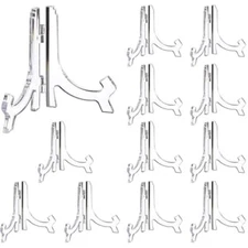 8 Pcs Clear Acrylic Easels Plate Stands Holders to Display Pictures or Other ...