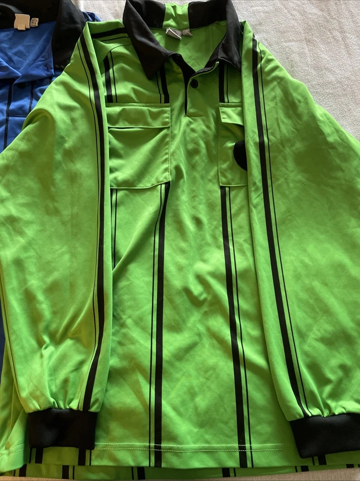 4 camisetas de fútbol épicas árbitro adulto grandes amarillas verdes y azules L/S 1 verde S/S Foto 2 de 4