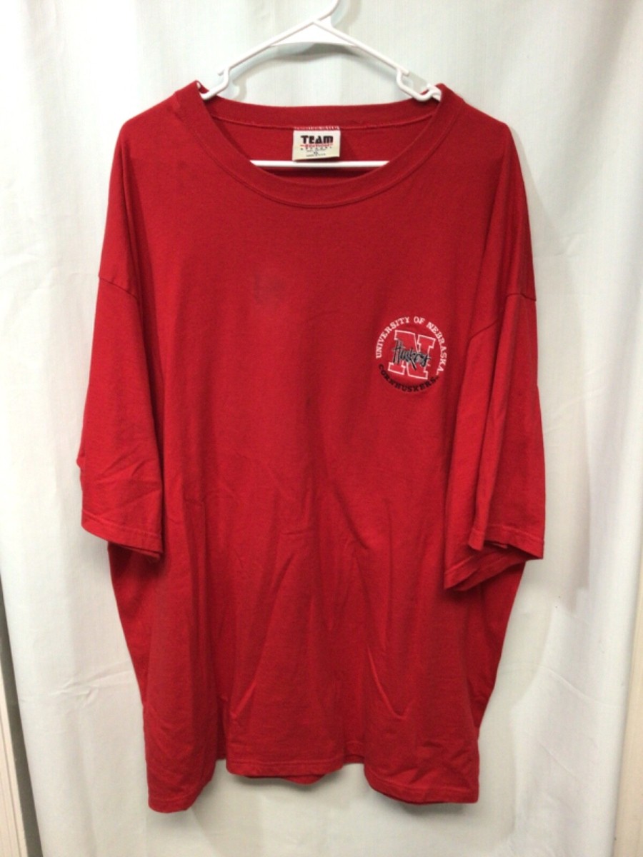 Nebraska Huskers Red XL Heavy Cotton Embroidered Vintage Made USA