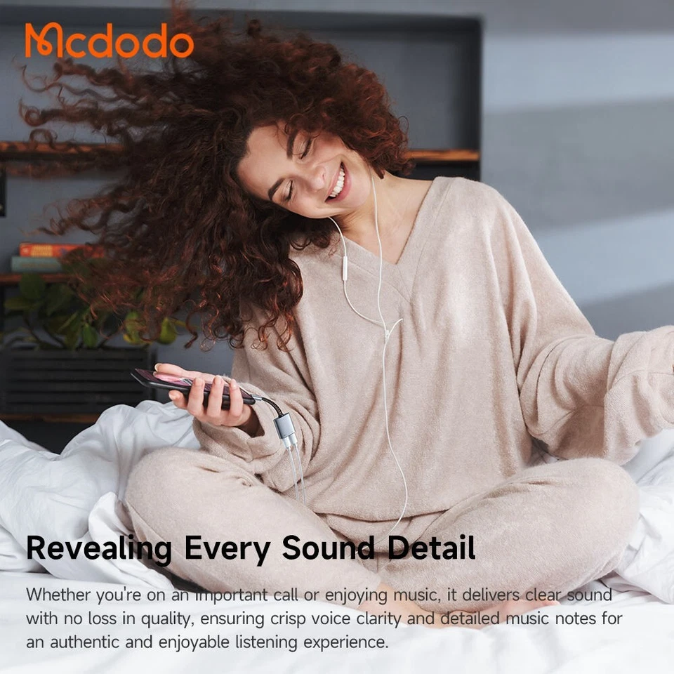 Mcdodo 2 in 1 USB-C to Dual USB-C/ DC3.5mm Charging + Audio Adapter For Phone - Image 4 of 4