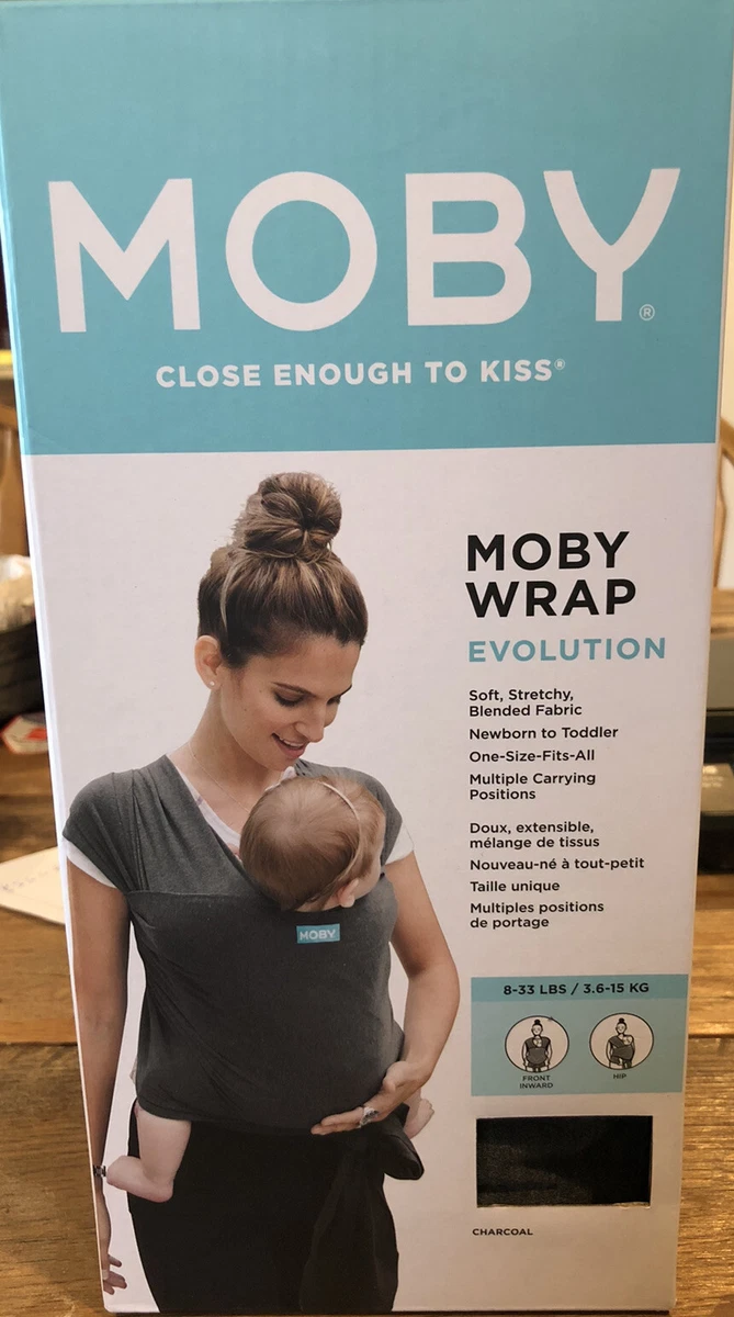 MOBY Evolution Baby Wrap Carrier Classic On The Go Mom Charcoal