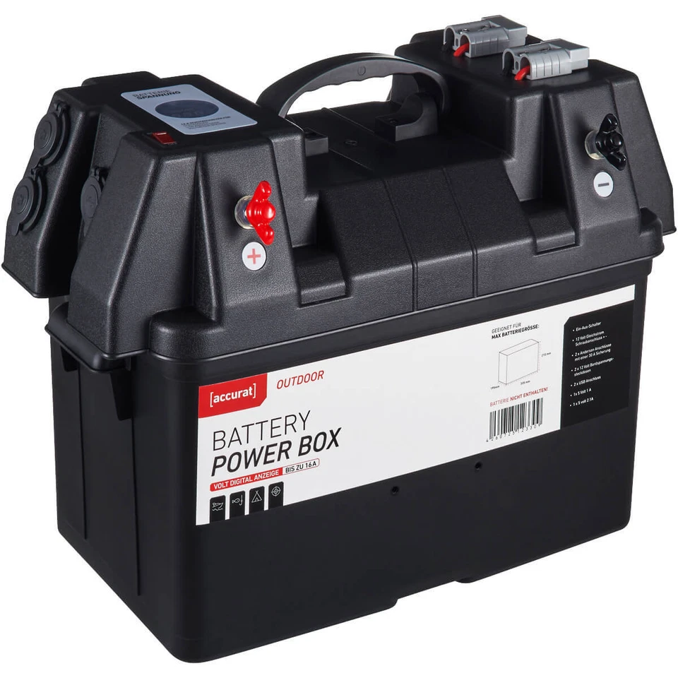 Scatola batteria 12V scatola batteria plastica con presa USB e accendisigari - Immagine 2 di 4