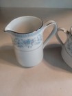 Noritake Blue Hill Creamer and Sugar Bowl with Lid Set 2482 Blue White Floral — photo 3