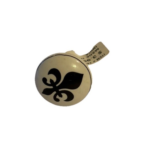 Drawer Pull Black Fleur De Lis Cabinet Knob Ceramic 1.5” Set Of 2 Black & White - Picture 11 of 11