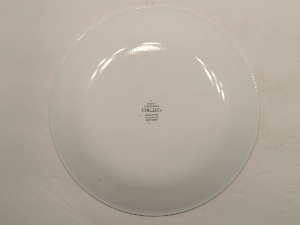 Juego de 4 PLATOS DE ALMUERZO Corelle MOONGLOW 8.5" púrpura azul verde banda tira Foto 3 de 4
