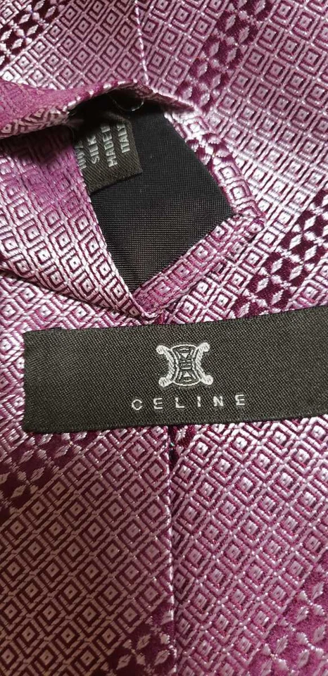 CELINE Genuino Usado Seda Hombres Corbata Corbata Vestido Clásico Lujo Multicolor #16 Foto 2 de 4