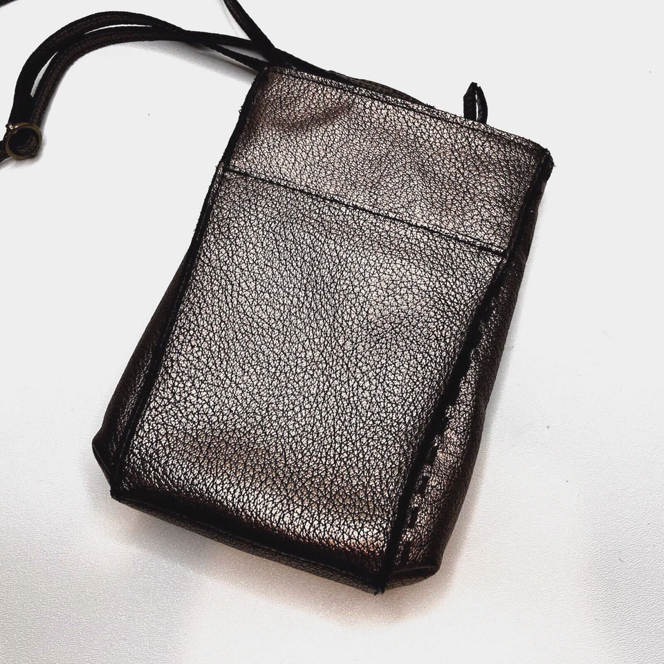 ~THE SAK Bolso Bandolera Pequeño Cuero Guijarro Dorado Teléfono CC Foto 2 de 4