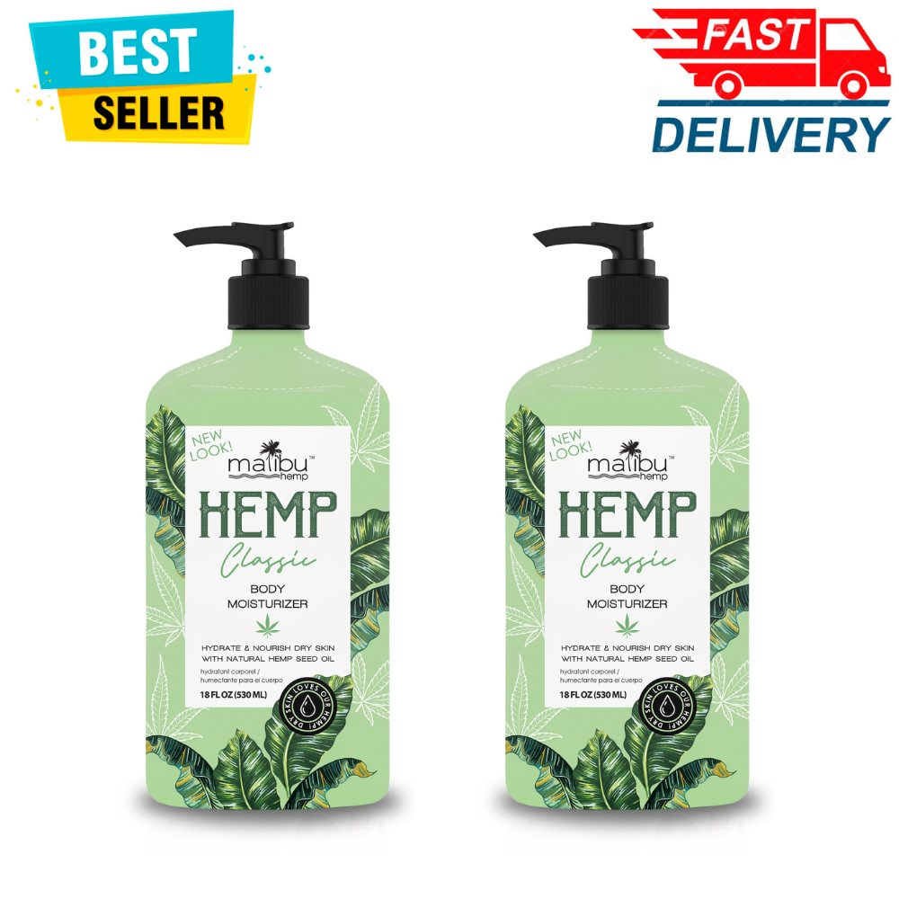 Malibu Hemp Moisturizer Helps Skin Dryness 18 fl oz, Hydrating ( Pack of 2 )