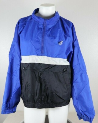 USA Olympic Apparel Men s Size Large Windbreaker Blue Black White ¼ Zip NL LS 