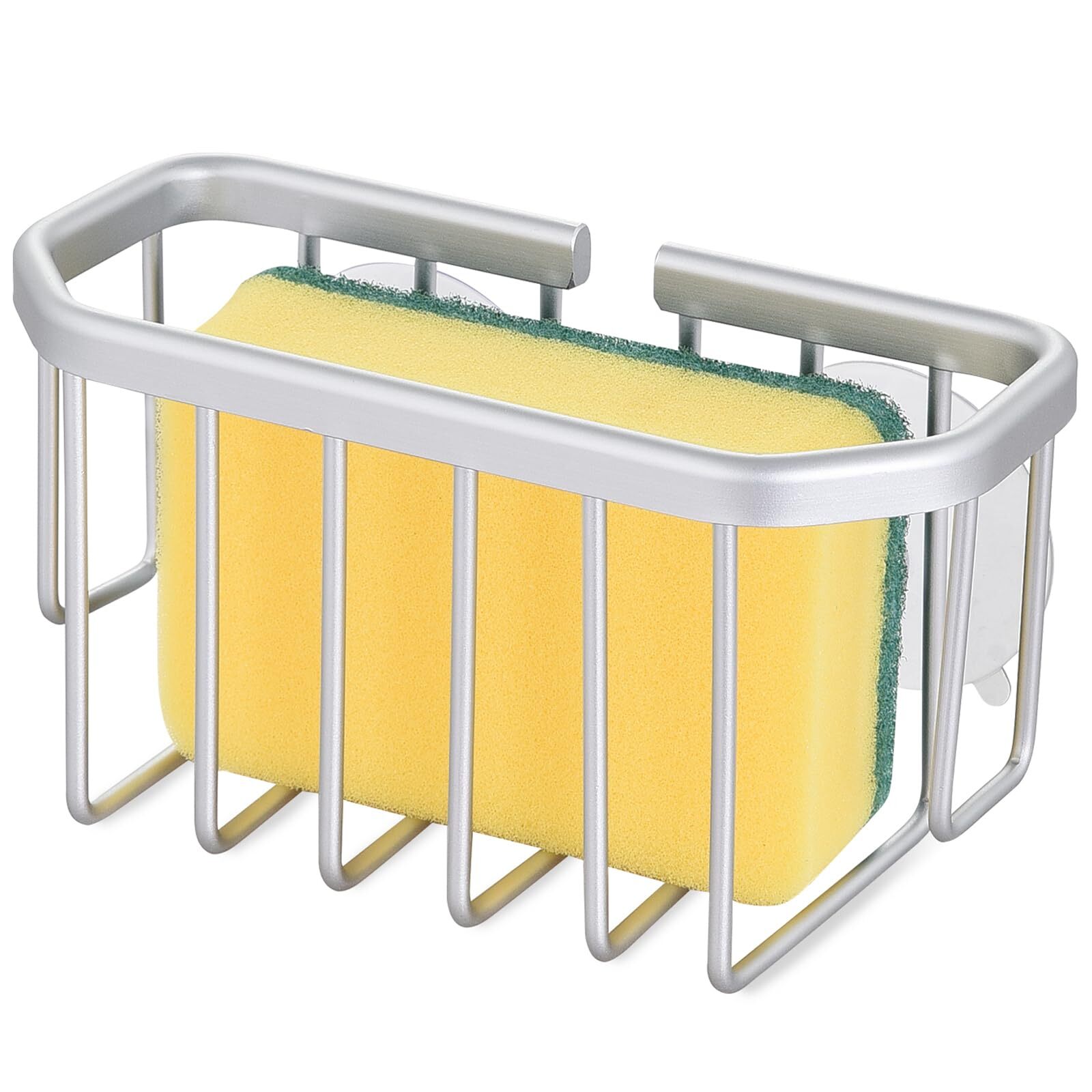 Quick-Dry Suction Cup Sponge Holder Wall Rack No Drilling Needed-image